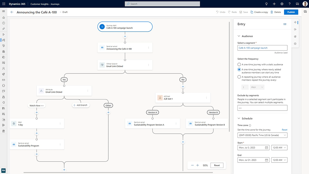 Leverage Copilot to create and modify customer segments, customize content, and streamline multichannel customer journeys while tracking progress in real time.